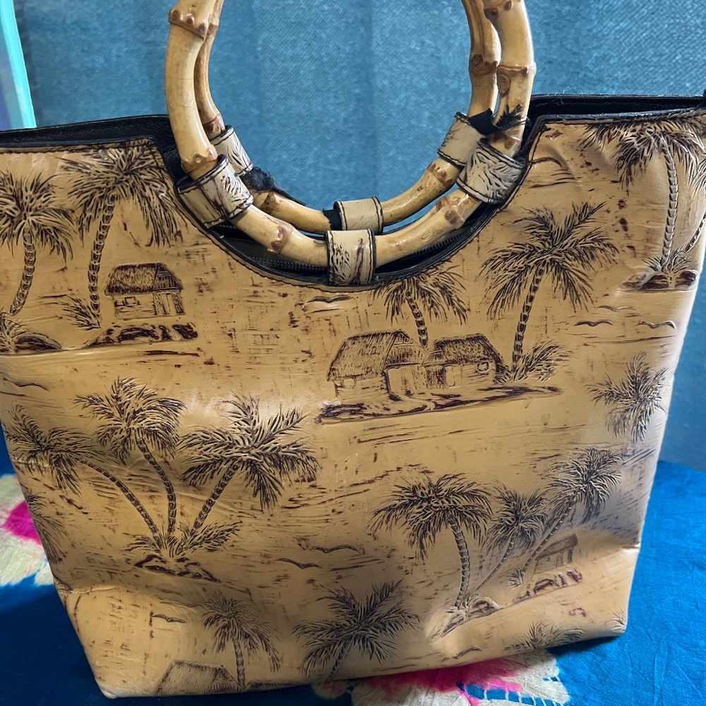 Sunset cove bamboo handle purse